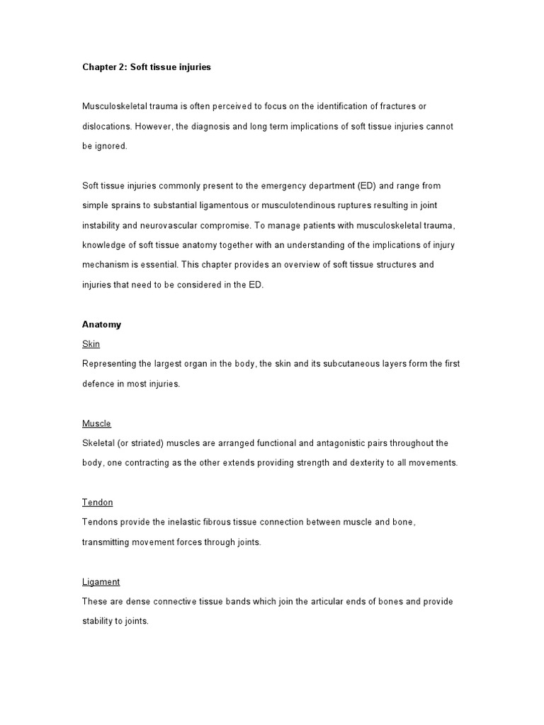 Understanding Soft Tissue Injuries | PDF | Injury | Human ...