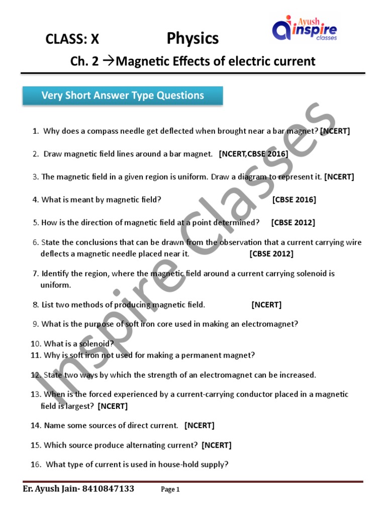 Magnetism class notes pdf