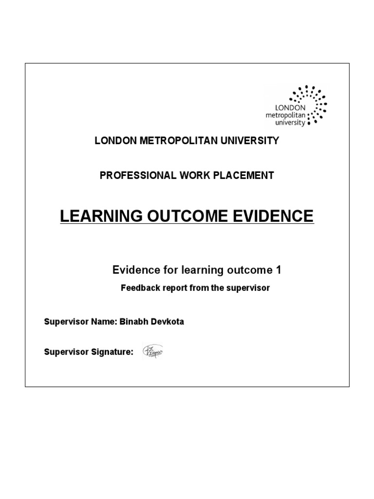 Evidence Cover Page | PDF | Business | Art