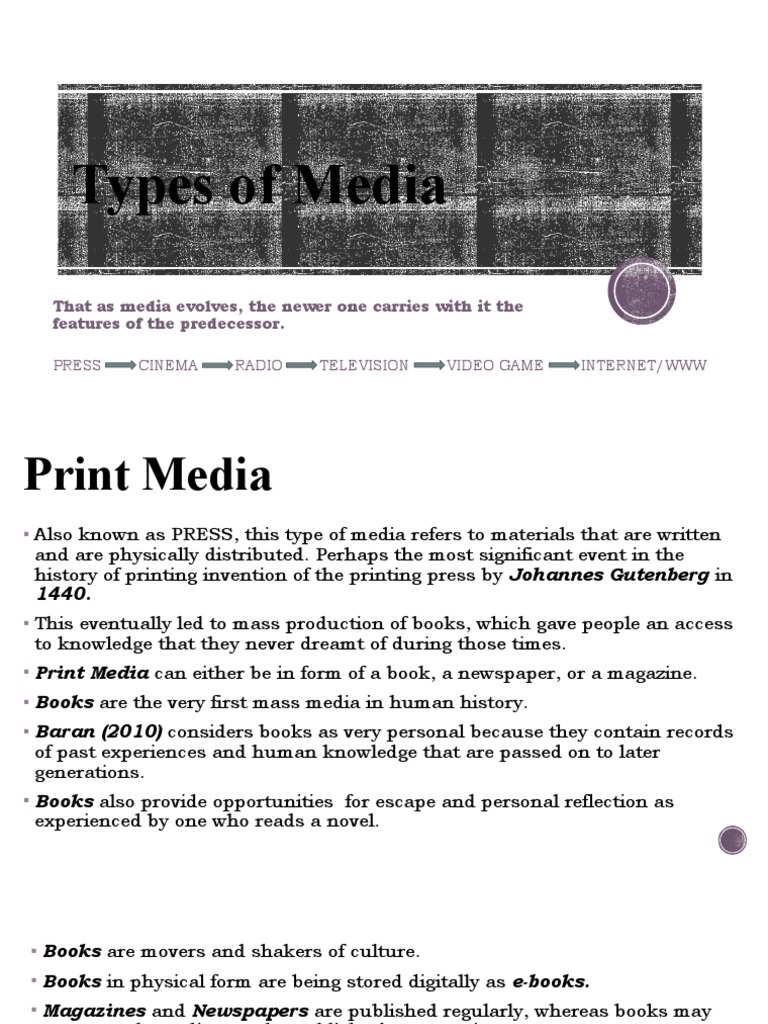 Overview of Media Types and Evolution | PDF
