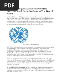 Top 10 Strongest and Most Powerful International Organizations in The World 2022