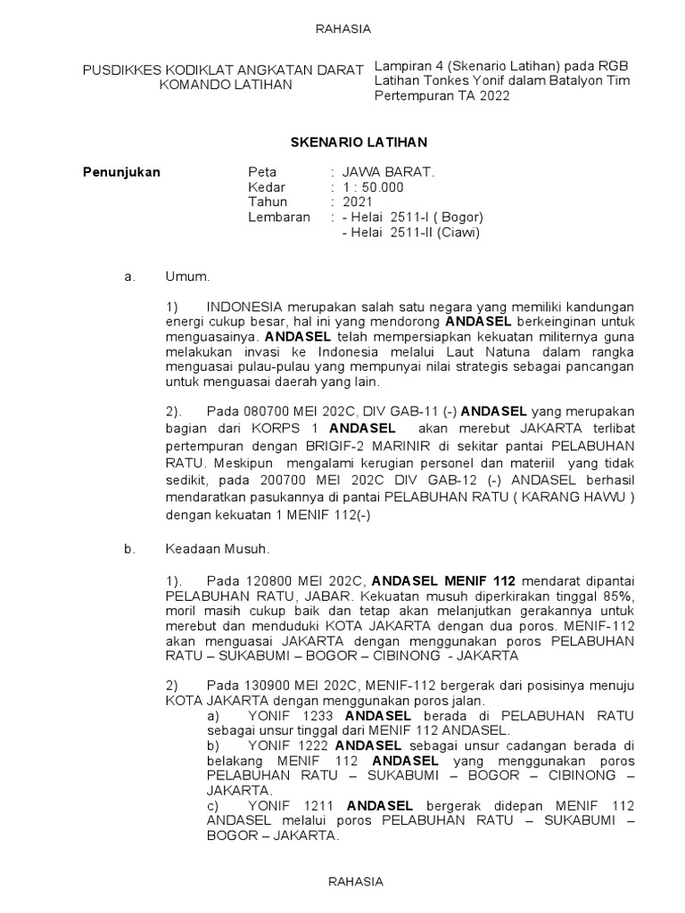 Skenario Latihan Militer Jabar 2021 | PDF | Sains & Matematika | Sejarah