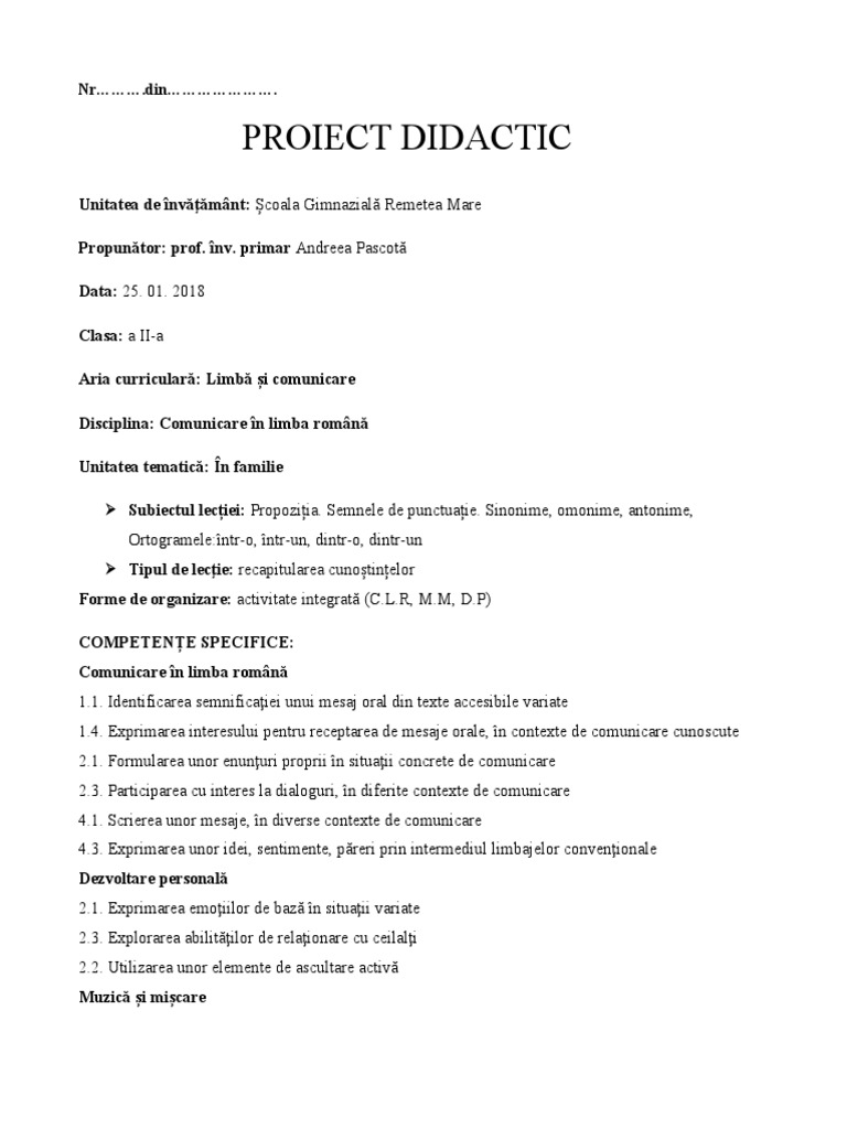 165 Proiect Didactic | PDF