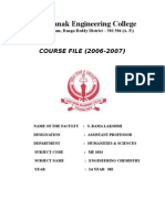 Guru Nanak Engineering College: COURSE FILE (2006-2007)