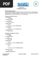 Fundamentals of Algebra