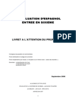 Evaluation 6e Espagnol Livrets Enseignant Et El Ve Rentr e 2006