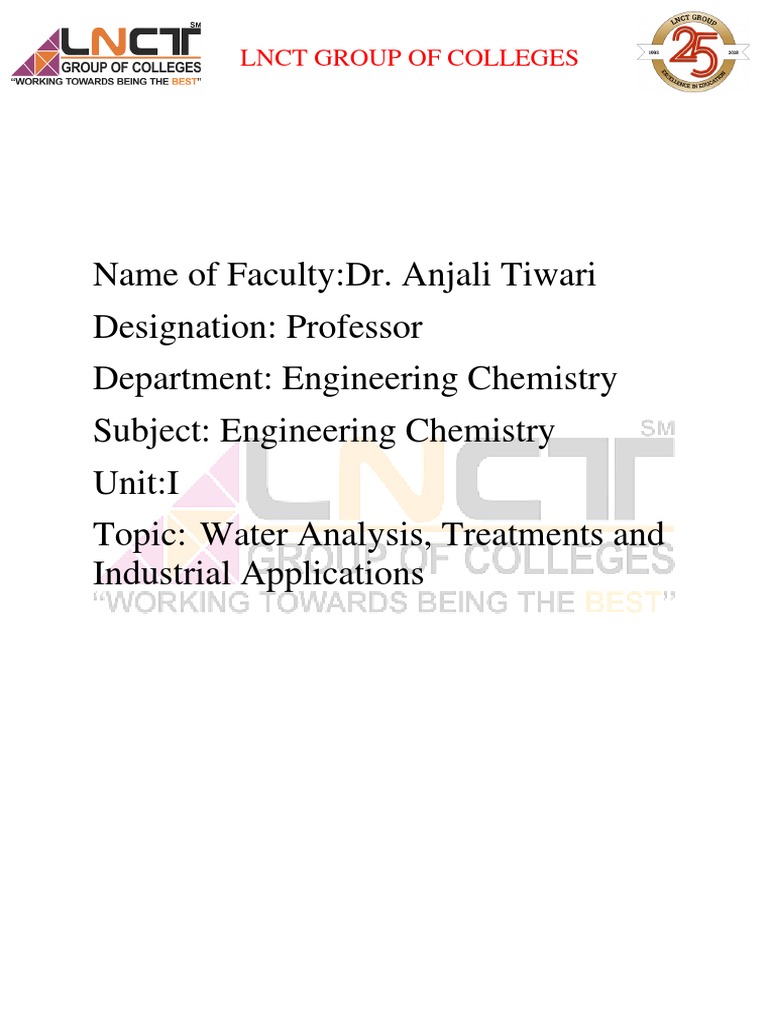 Unit I Water Analysis Pdf Alkalinity Hydroxide