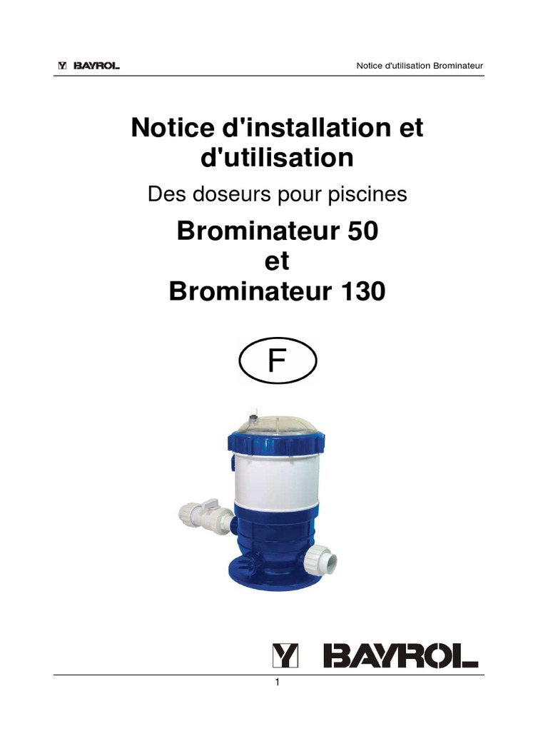 Technique Brominator 50 & 130 Bayrol | PDF | Piscine | Tuyau
