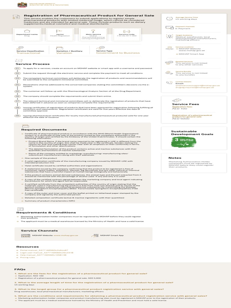 UAE Pharmaceutical Product Registration Guide | PDF | Drugs