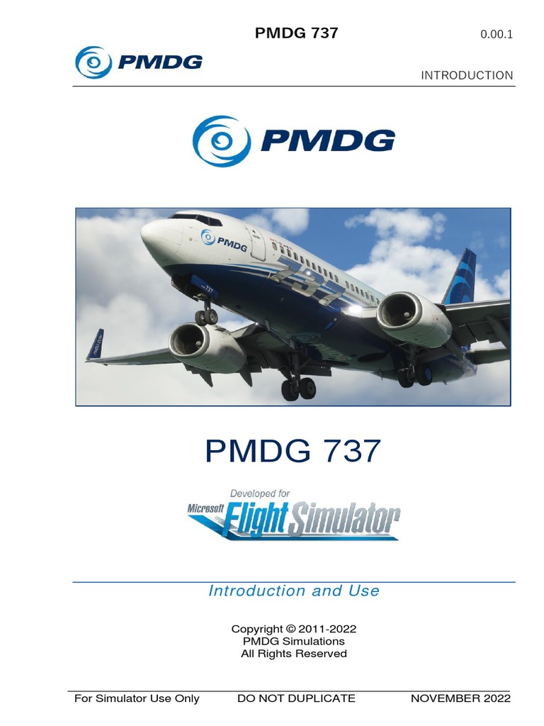 PMDG 737 MSFS Introduction PDF Copyright Cursor (User Interface)