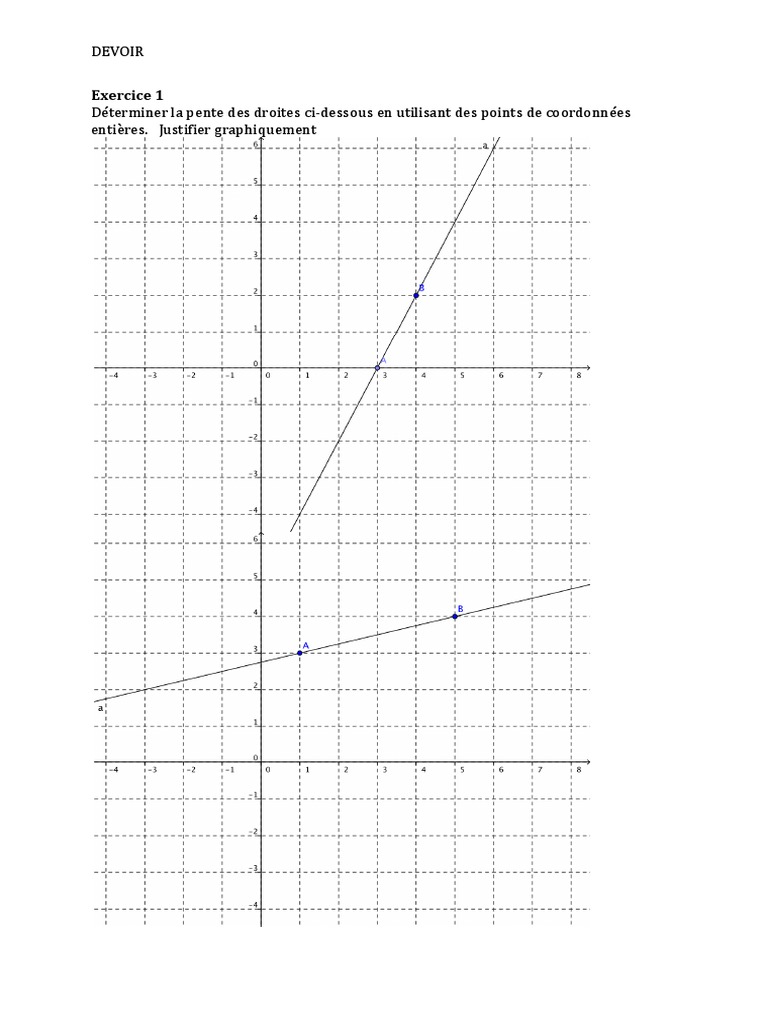 Calcul de pentes en repère orthonormé | PDF | Géométrie | Mathématiques