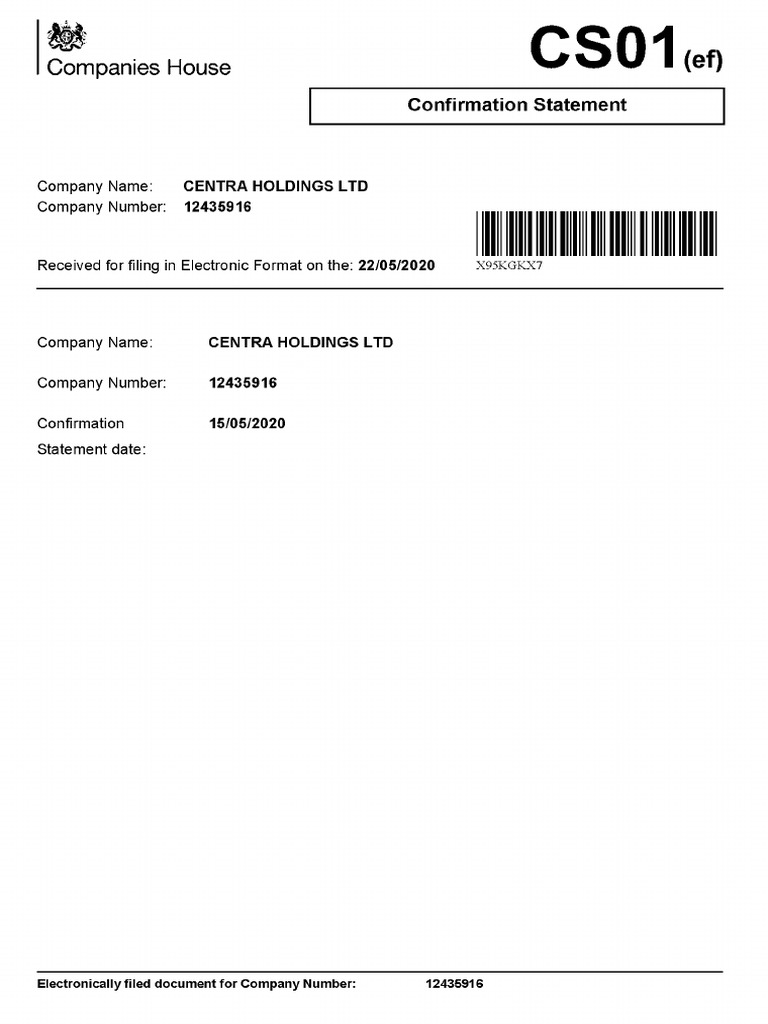 Centra Holding - Cs01 (Ef) | PDF