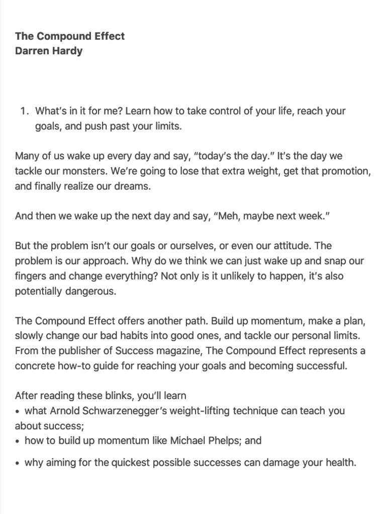The Compound Effect Overview | PDF