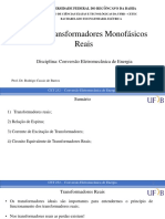 Aula 8 - Transformadores Monofásicos Reais