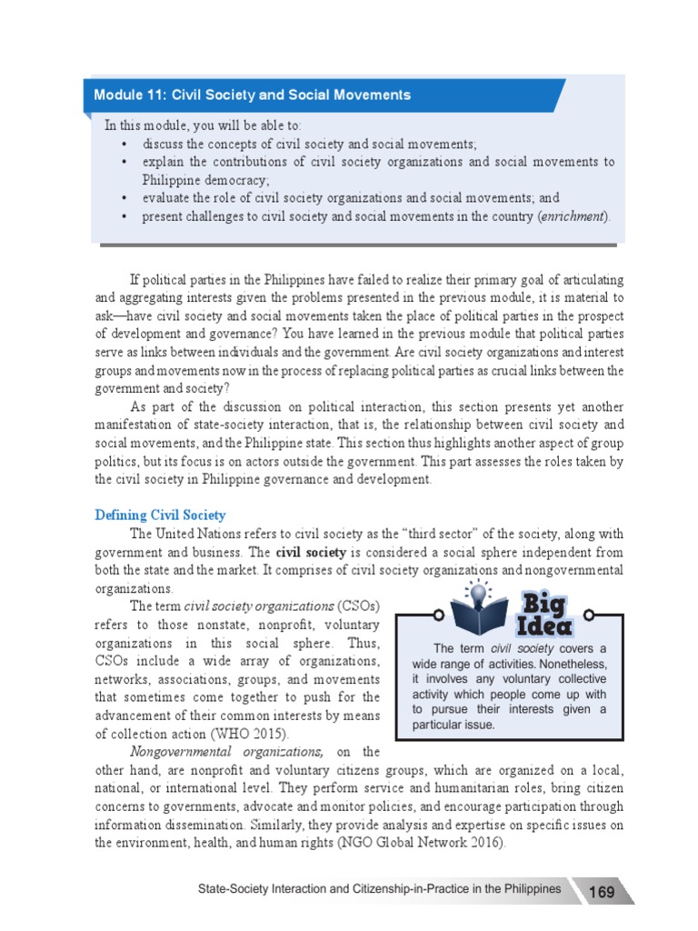 Civil Society and Social Movements in the Philippines | PDF ...