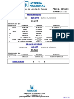 Premios Mayores Del Sorteo de Loteria Nacional Jueves 11-5-23