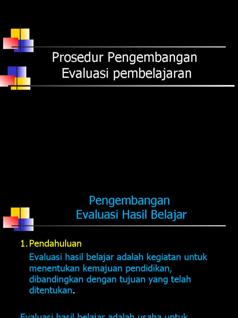 Prosedur Evaluasi Pembelajaran Efektif | PDF | Karier & Perkembangan ...