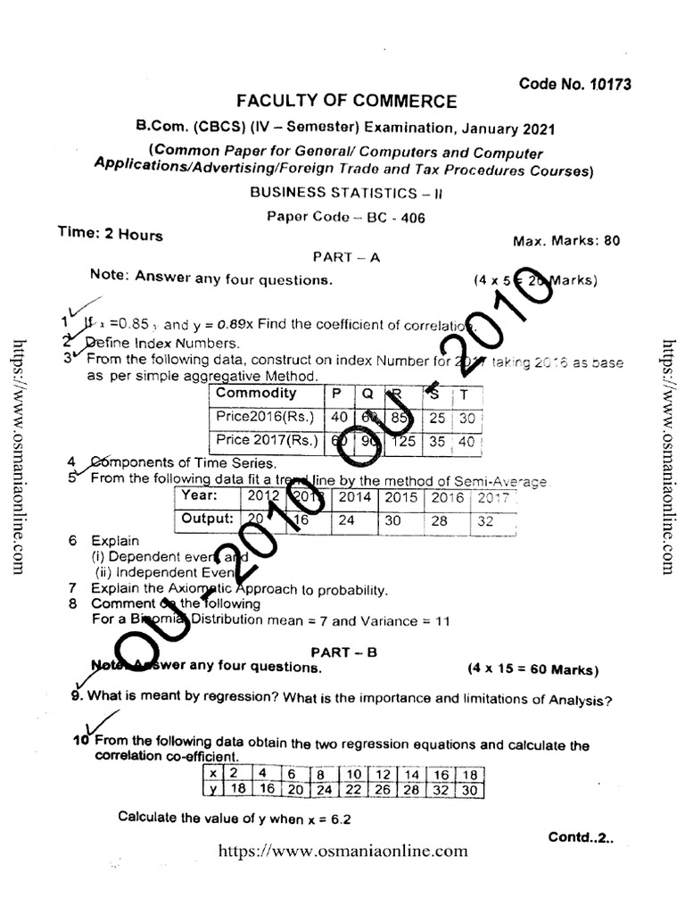 Bcom 4 sem all business statistics 2 10173 jan 2021 pdf