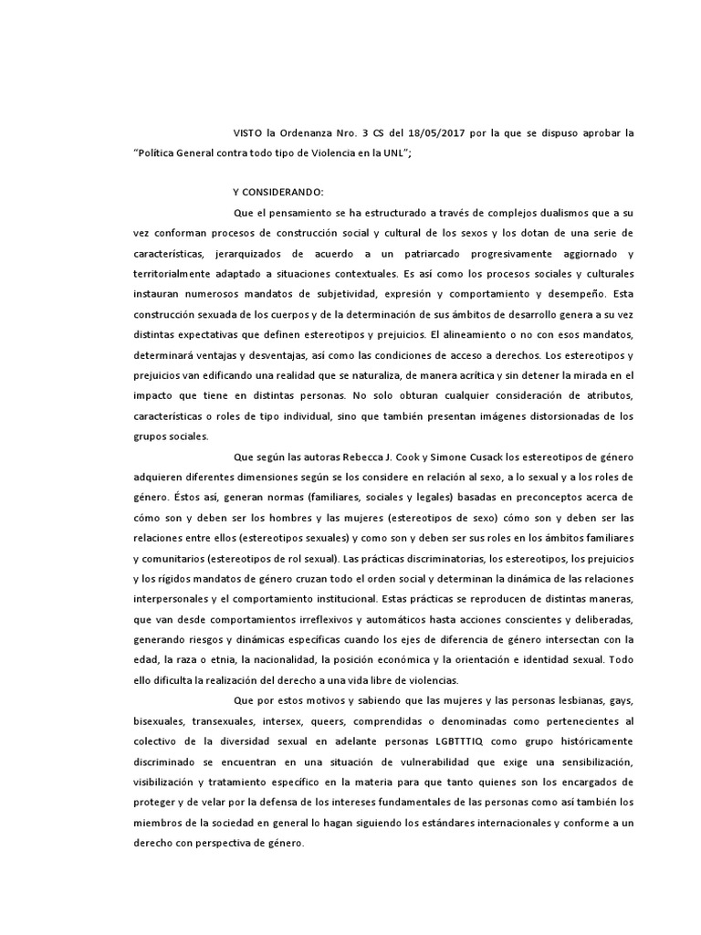 Protocolo de Genero - Unl | PDF | La violencia contra las mujeres | Género