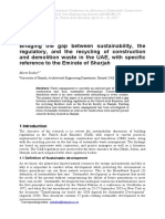 Bridging The Gap Between Sustainability, The Regulatory, and The Recycling of Construction and Demolition Waste in The UAE, With Specific Reference To The Emirate of Sharjah