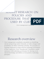 Market Research Conduct On Policies and Procedure That