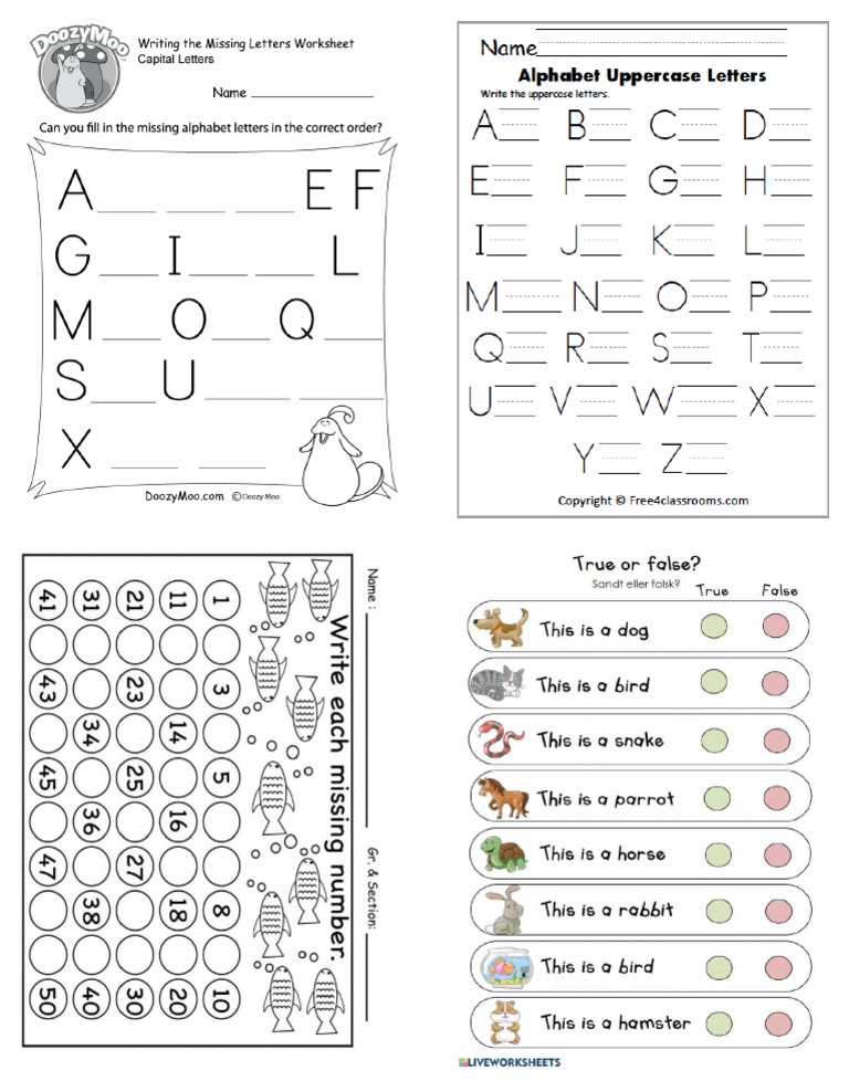 ALPHABET Worksheet PDF