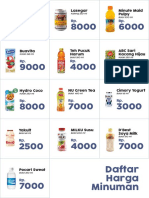 Daftar Harga Minuman