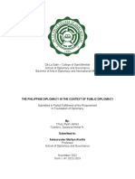 First Draft Oldi1 - The Philippine Diplomacy in The Context of Public Diplomacy - Chua and Cuartero