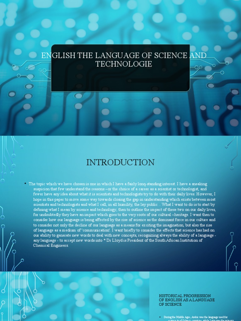 English The Language of Science and Technologie | PDF | Social Science ...