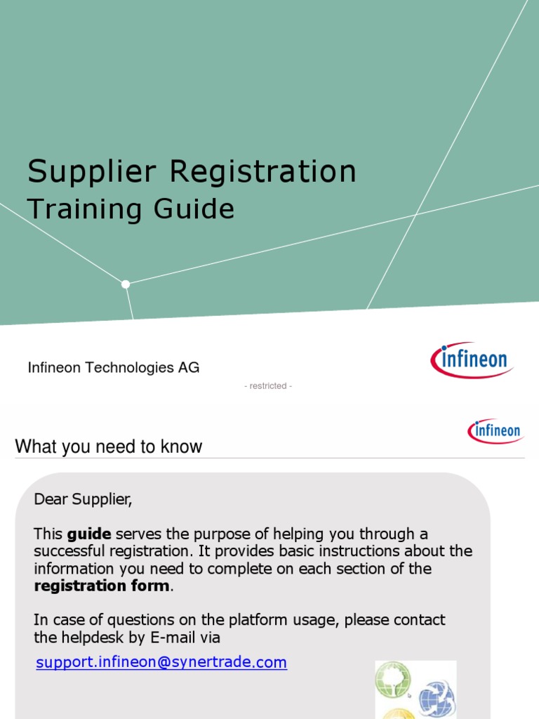 Supplier Registration Guide en PDF Computing