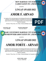 Amor Certificate