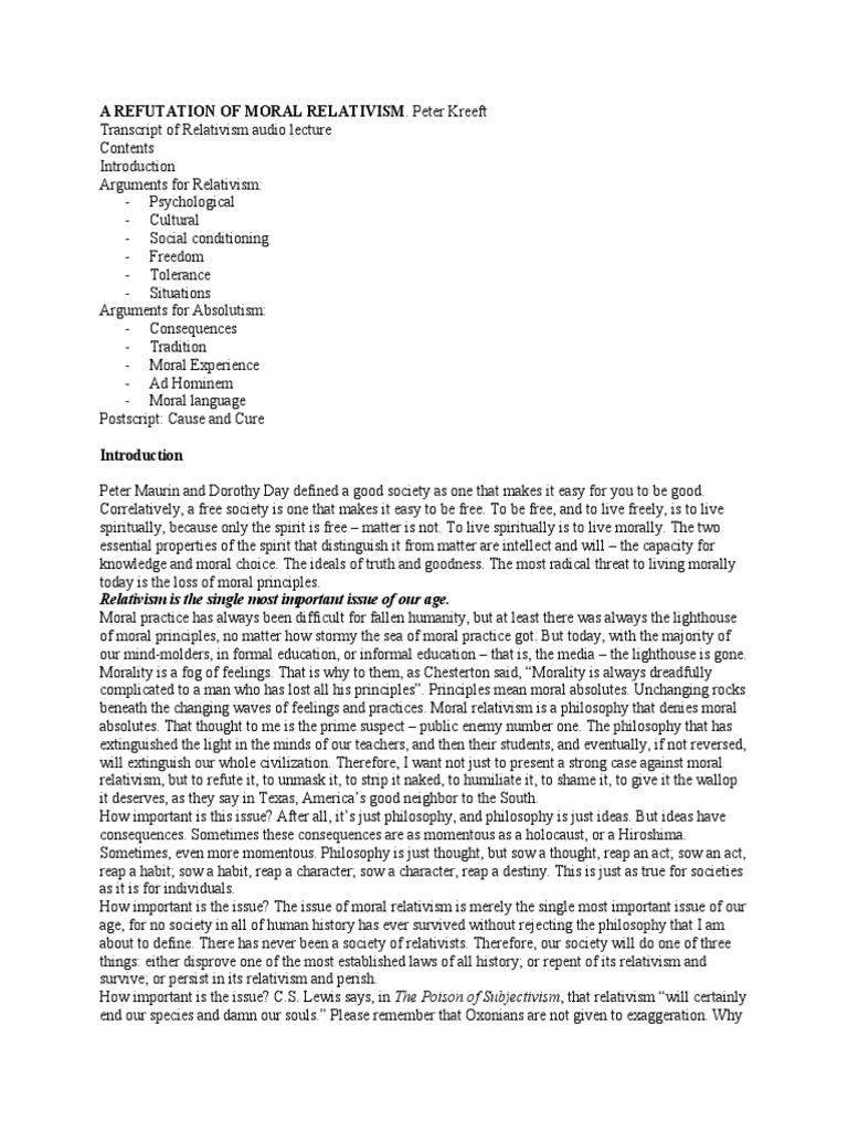 Refuting Moral Relativism: Key Arguments | PDF | Relativism | Morality