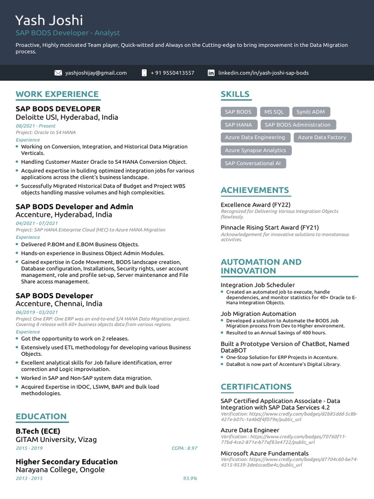 SAP BODS Developer with S4 HANA Expertise | PDF | Computers