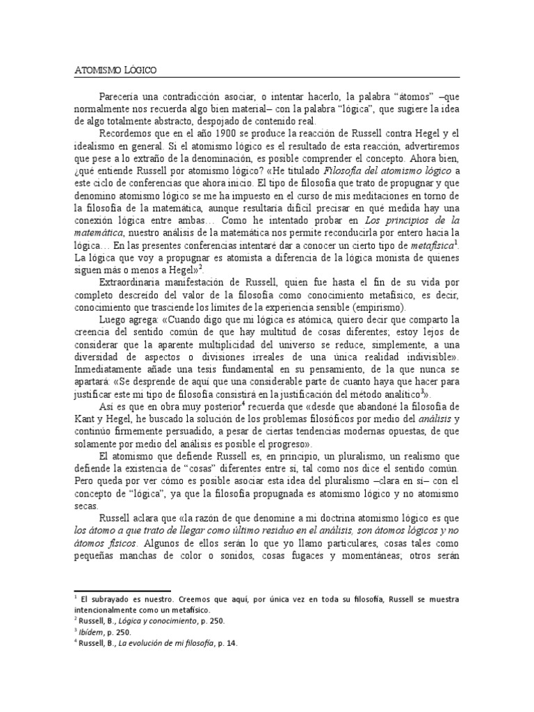 Atomismo Lógico PDF