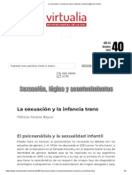 Álvarez Bayón, P. (2021) - La Sexuación y La Infancia Trans. en Revista Virtualia N 40.