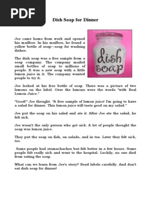 dish soap for dinner