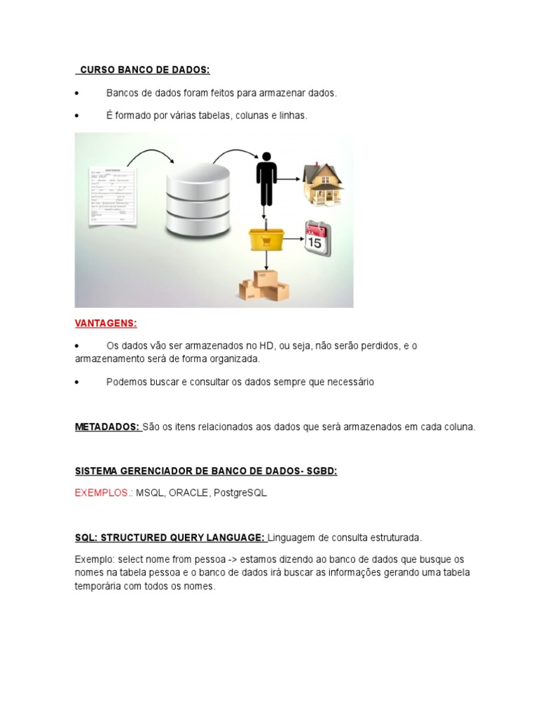 Curso Banco De Dados Pdf Sql Tabela Banco De Dados