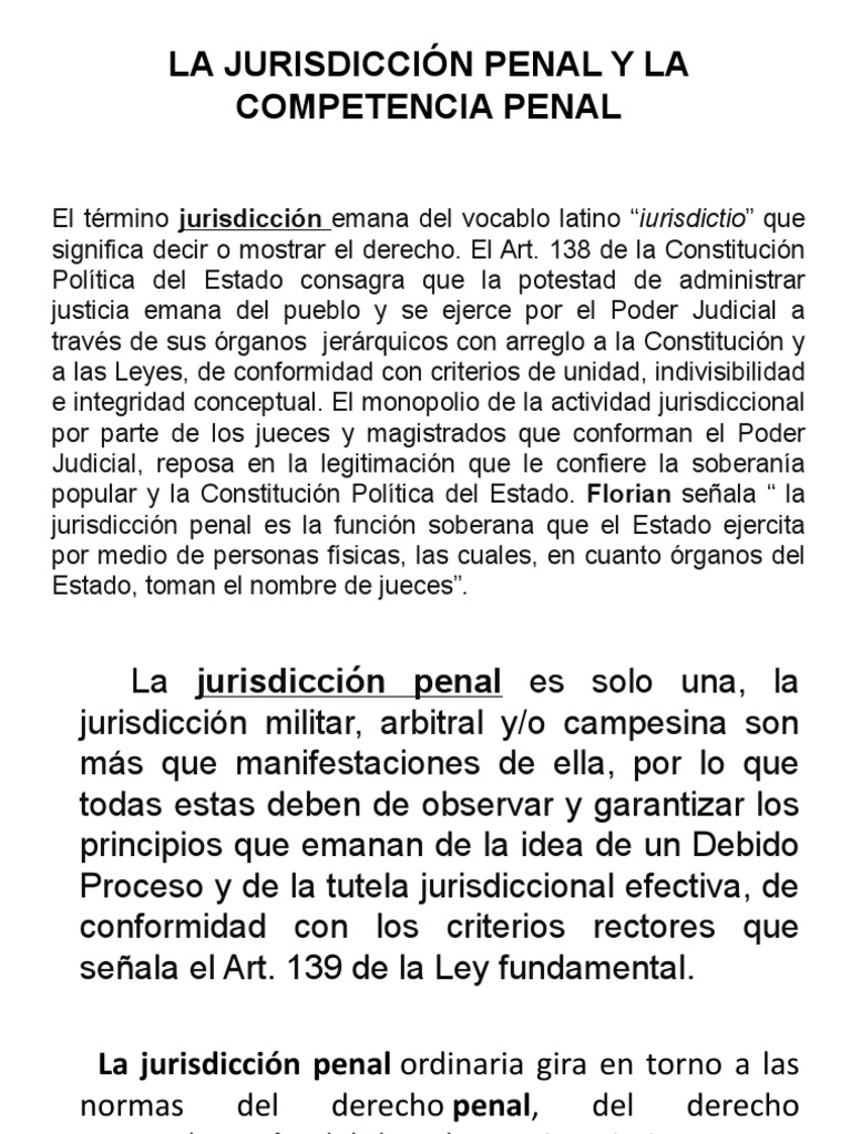 Sesion V La Jurisdiccion Penal y La Competencia Penal | PDF ...
