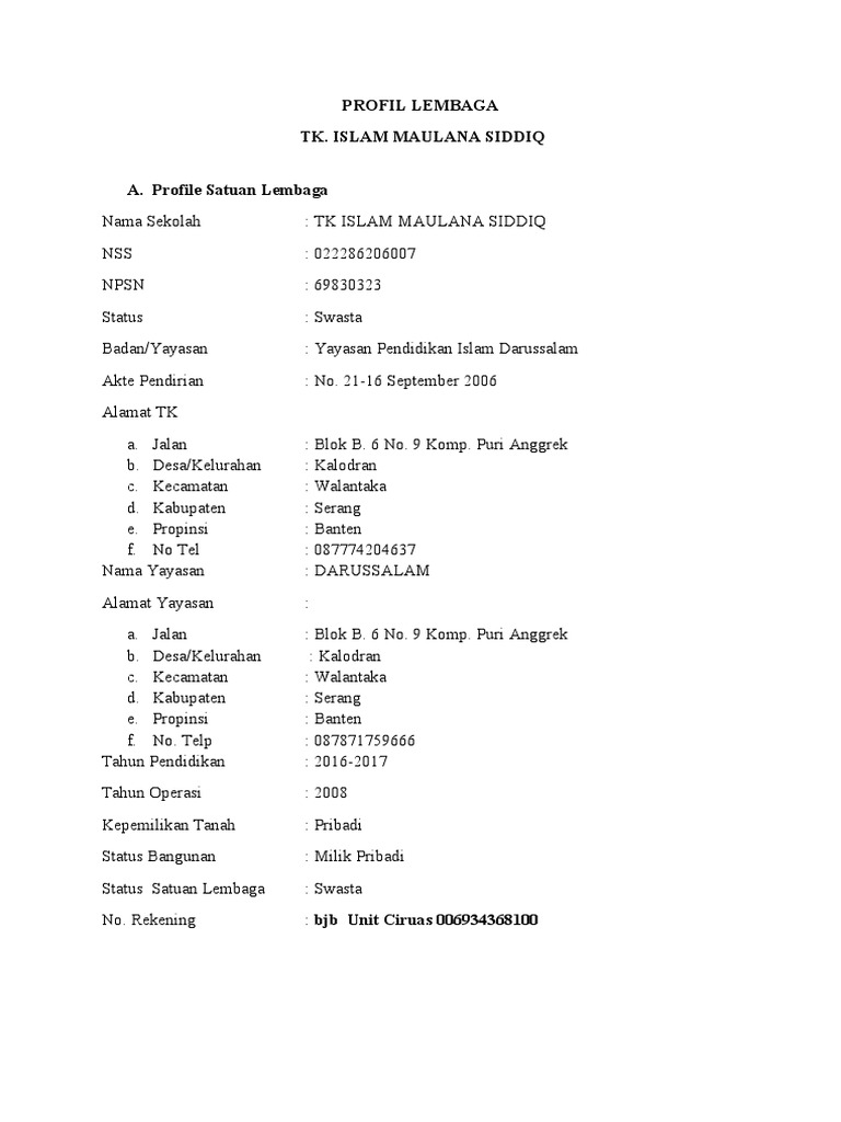 Denah TK | PDF