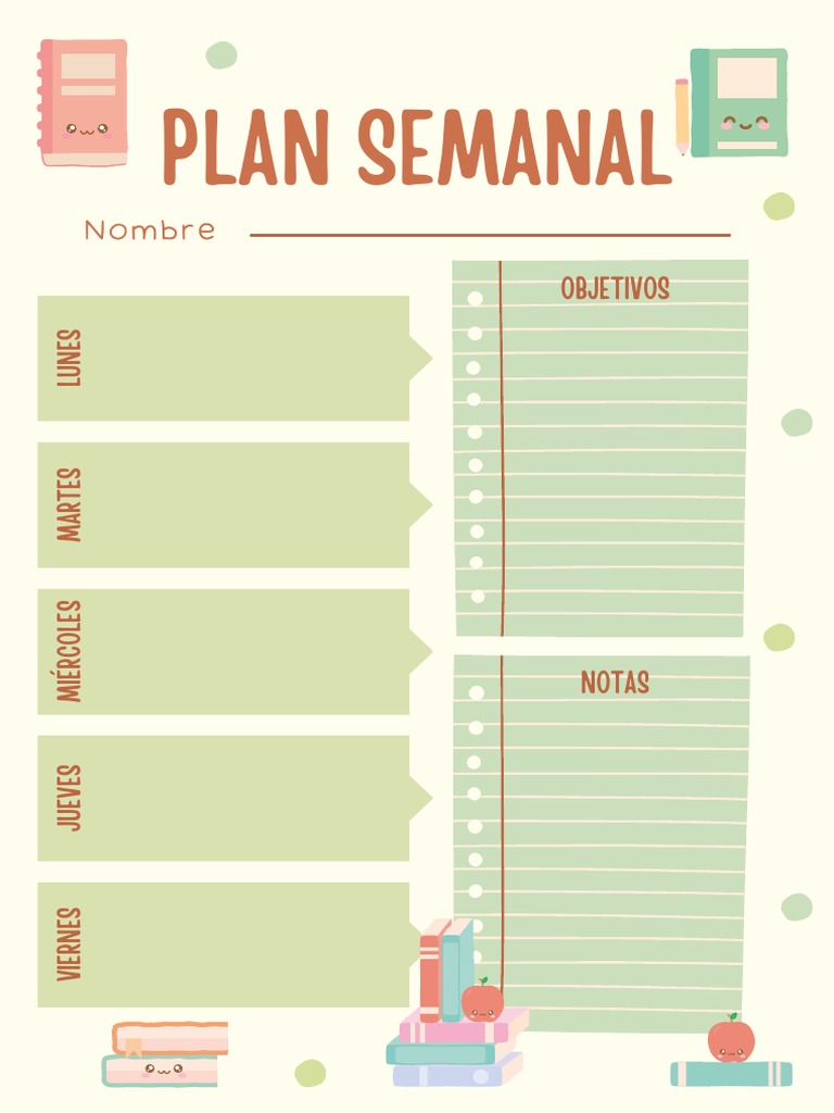 Plantillas De Agendas Semanales Gratis Para Editar