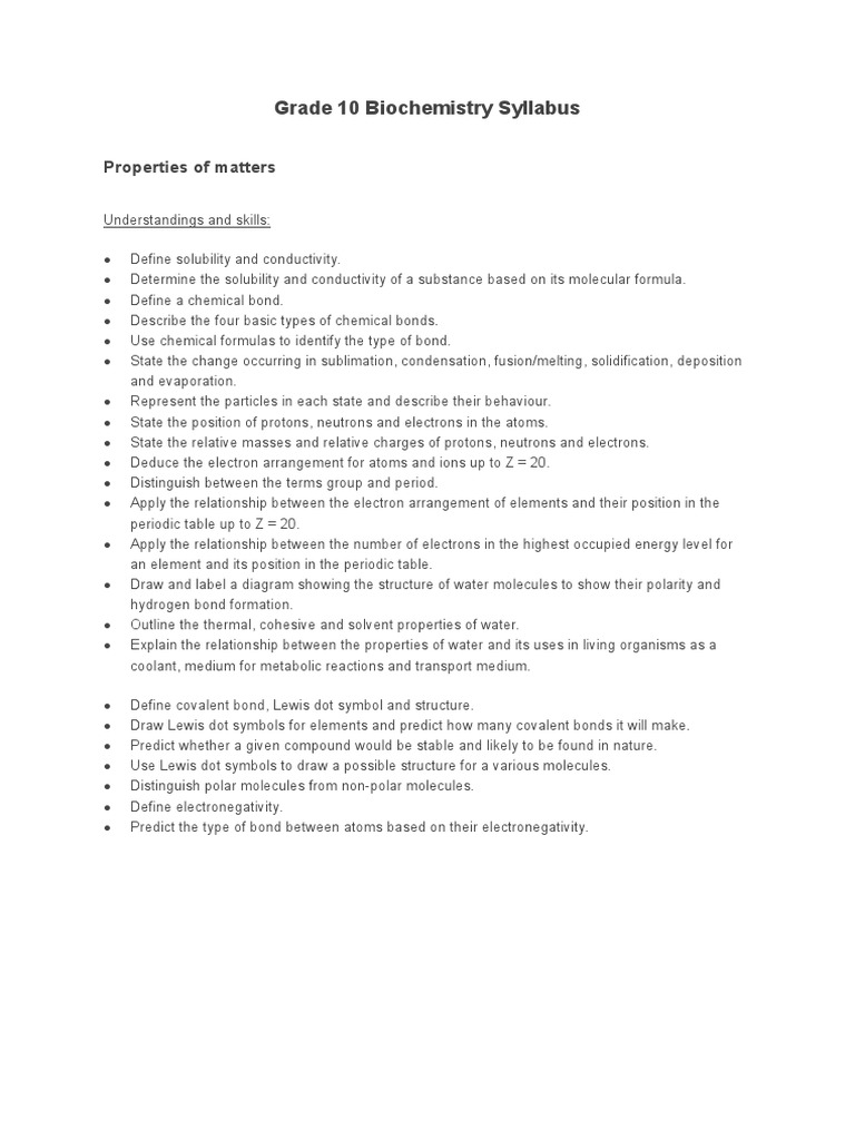 Biochemistry intelligence overview