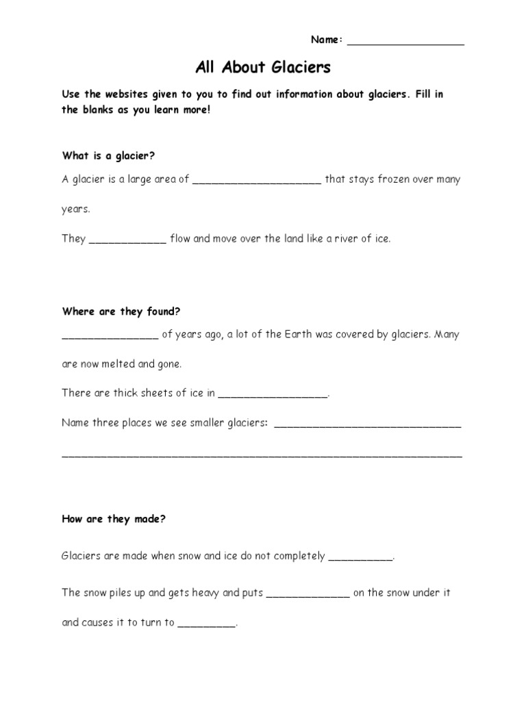 All about glaciers pdf