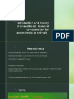 History and General Considerations of Anaesthesia