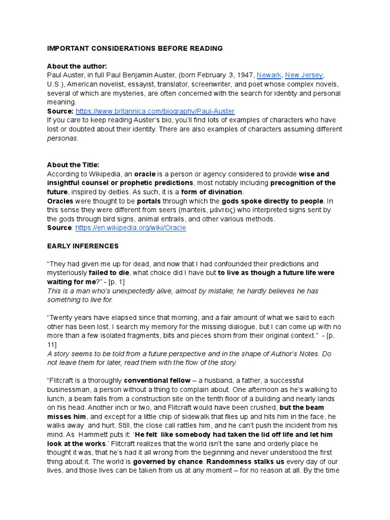 Oracle Night Reading Guide PDF Divination