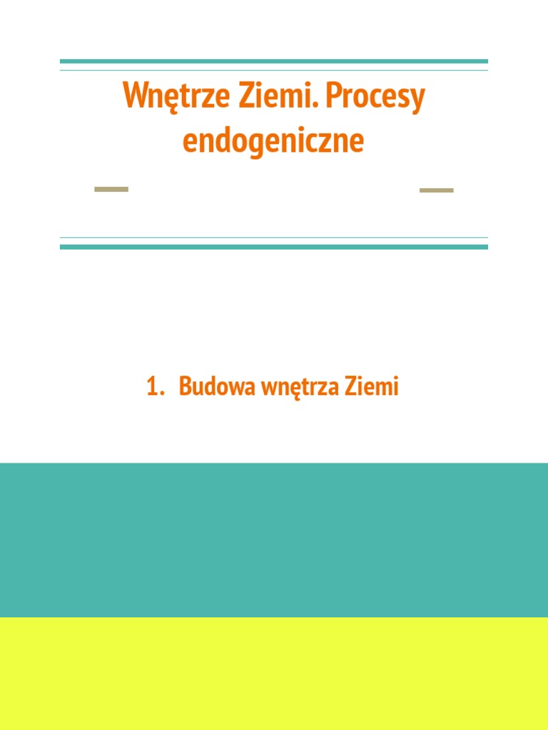 Karty Pracy Do Rozdziału Wnętrze Ziemi Procesy Endogeniczne