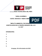 Impacto Ambiental Por Residuos Hospitalarios en La Región Arequipa Del 2011 Al 2022