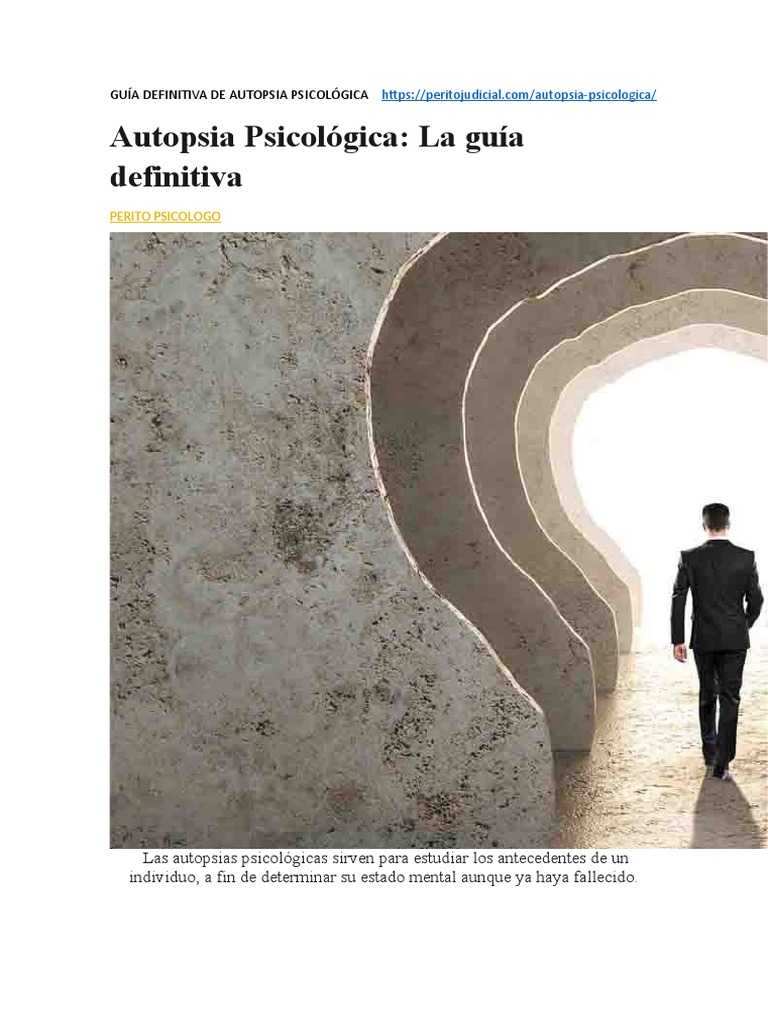 GUÍA DEFINITIVA DE AUTOPSIA PSICOLÓGICA Https | PDF | Sicología | Suicidio