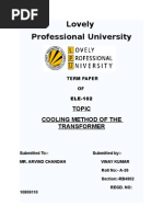 Lovely Professional University: Topic Cooling Method of The Transformer