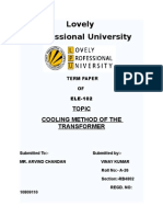 Lovely Professional University: Topic Cooling Method of The Transformer