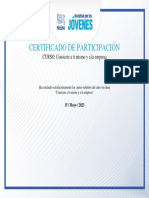 Certificado de Participación: CURSO: Conócete A Ti Mismo y A La Empresa
